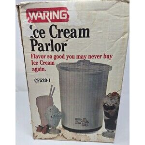Waring Ice Cream Parlor CF520-1 Vintage Electric Maker w/ Box Manuals Complete
